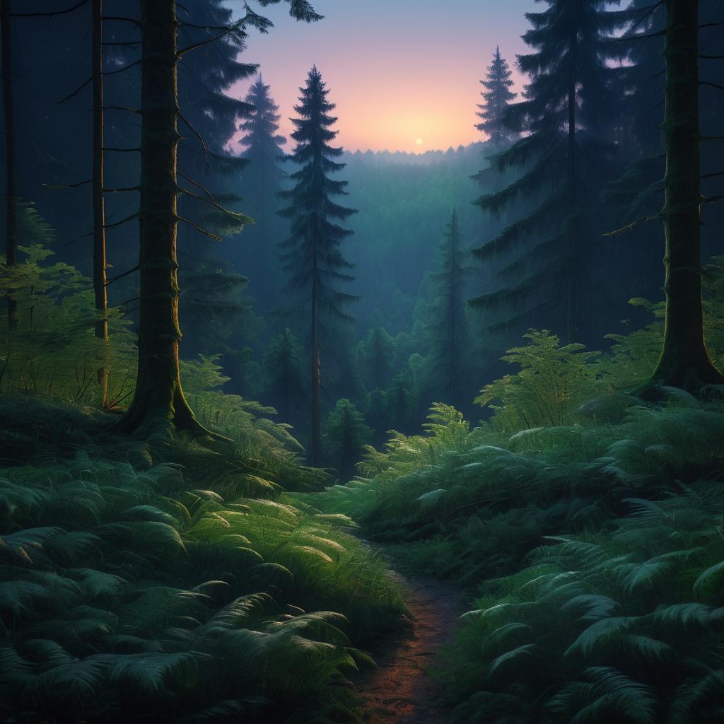 Twilight Forest: Impressionist Matte Painting