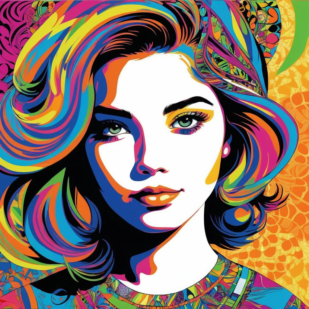 Vibrant Pop Art Portrait of Teenager