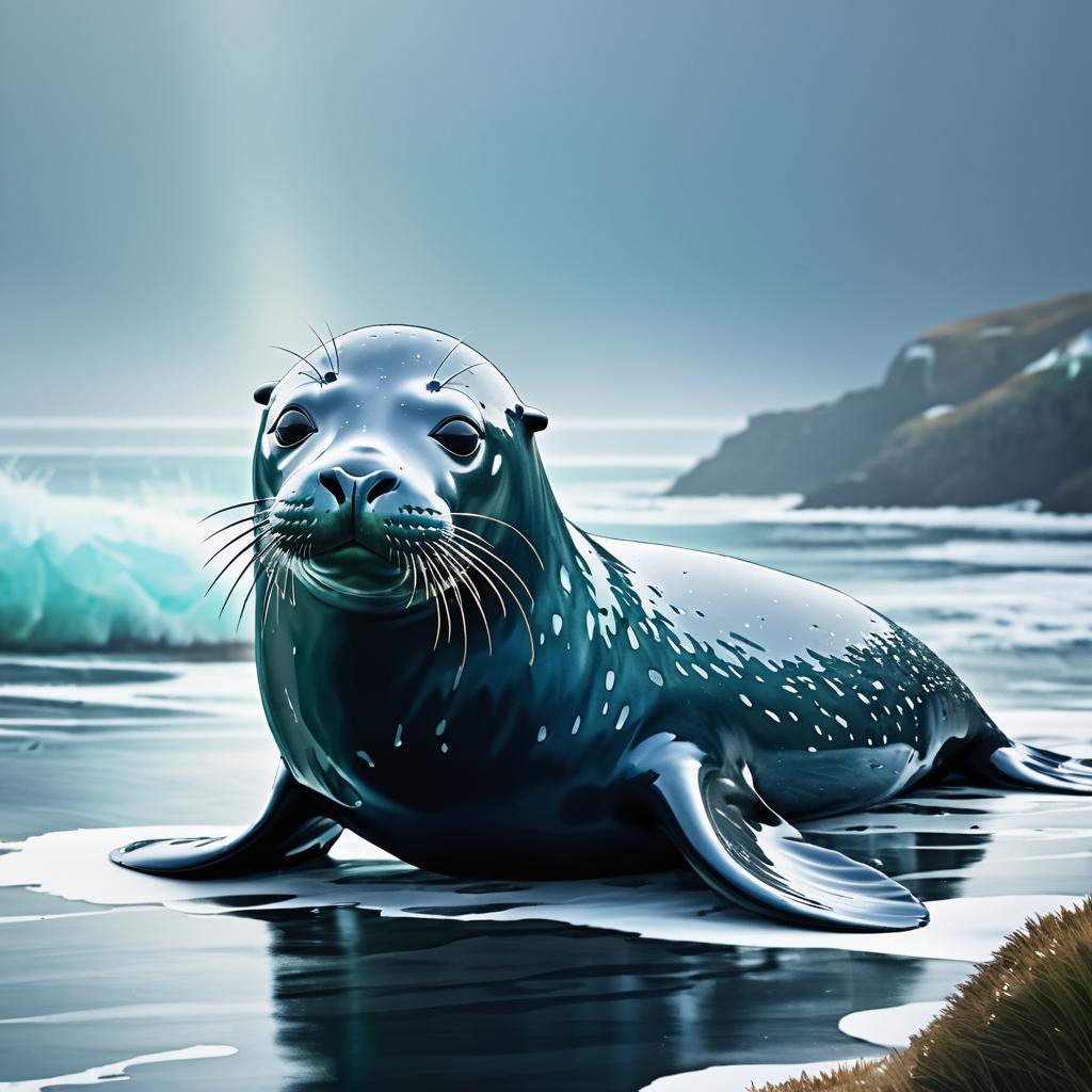 Majestic Seal in Frigid Coastal Setting