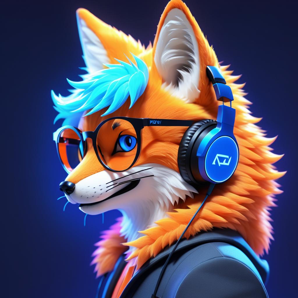 Vibrant Anthropomorphic Fox Artwork