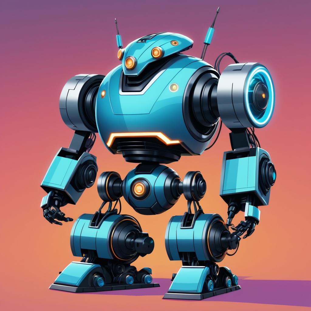 Character Illustration of a Unique Robot