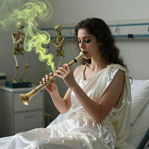 Mystical Woman with Bone Flute