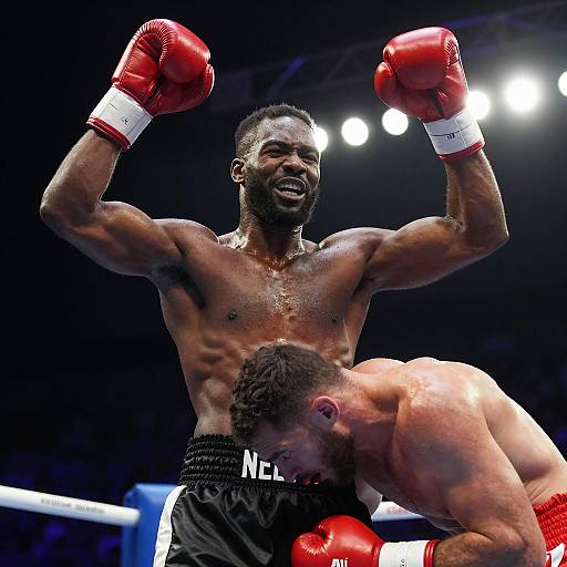 Victorious Boxer in Action Shot