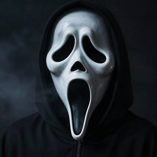 Eerie Scream Mask Horror Portrait