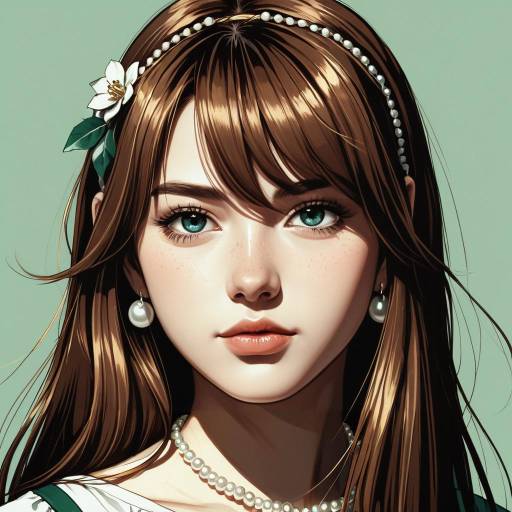 Anime-style Portrait of Girl with Emerald Eyes