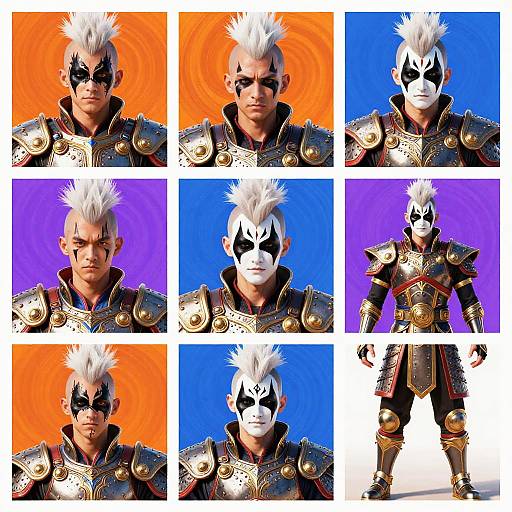 Vibrant White Mohawk Warrior Portraits