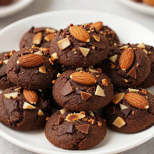 Close-Up of Almond Topped Cookies