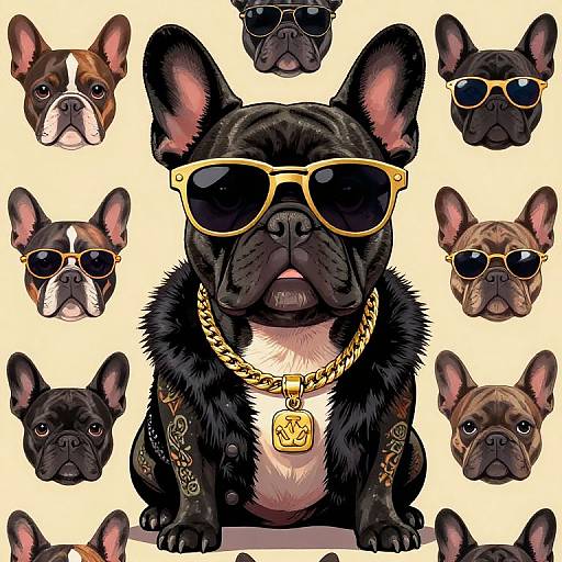 Retro Gangsta Black French Bulldog