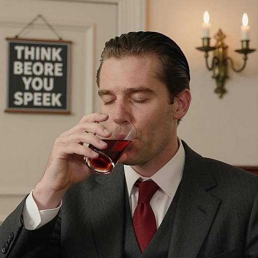 Sophisticated Man Enjoying a Drink