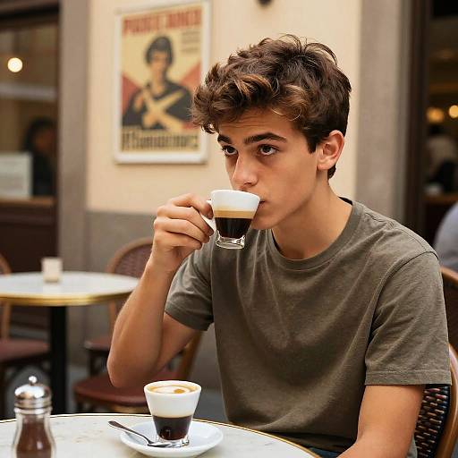 Italian Teen at Café Terrace
