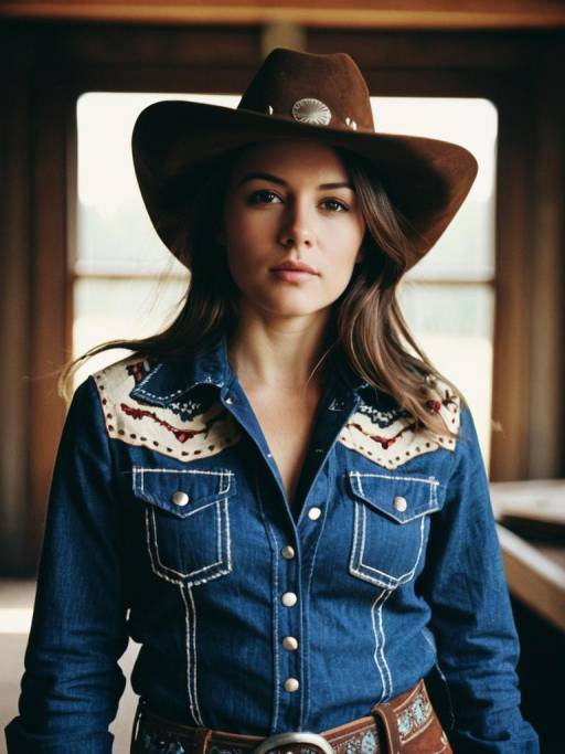 Woman in Cowgirl Costume Portrait