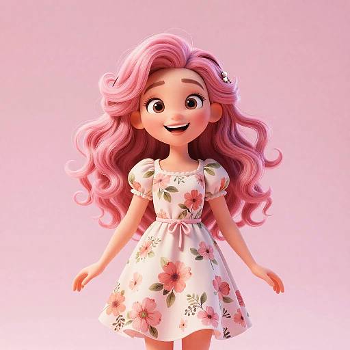 Realistic 3D Whimsical Pink Fairy Laughing