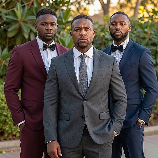 Elegant Black Men Portrait Outdoors