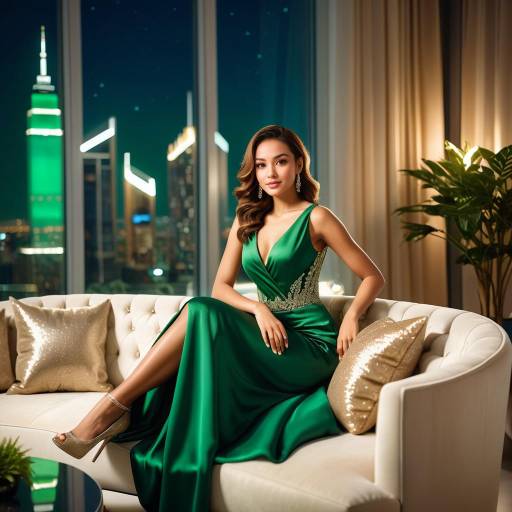 Glamorous Evening Portrait in Modern Setting