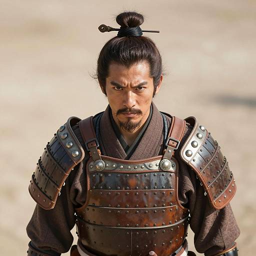 Traditional Japanese Warrior in Armor