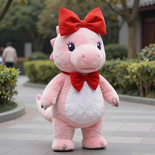 Vibrant Dinosaur Costume with Bows