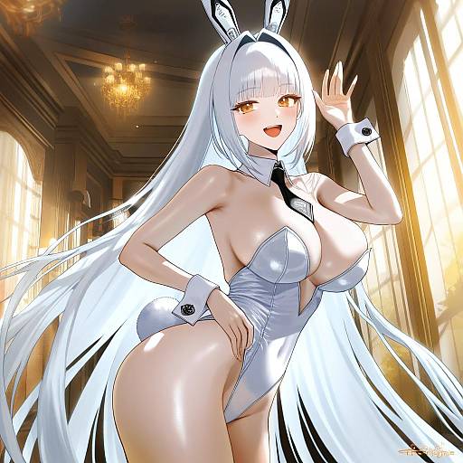 Illustration of Blanc (nikke), goddess of victory: nikke in the style of Sgk