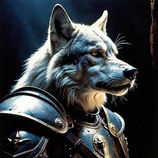 Valiant Wolf Paladin Portrait with Drama