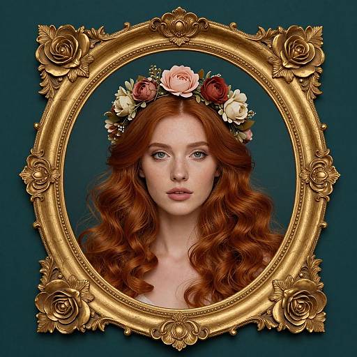 Elegant Woman Portrait with Floral Crown