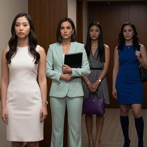 Portrait of Four Women in a Hallway