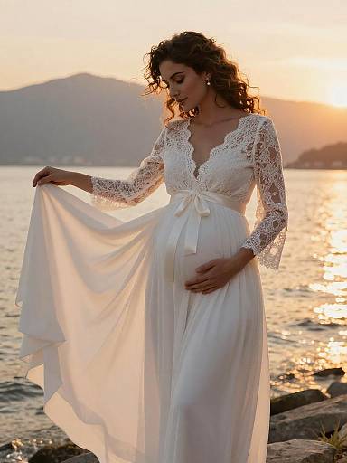 Radiant Golden Hour Maternity Portrait