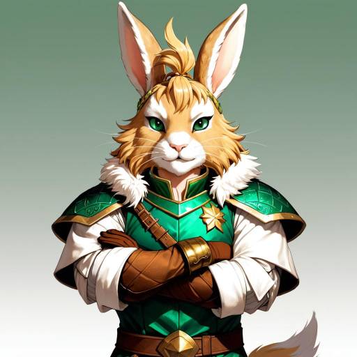 Rugged Rabbit-Eared Warrior Portrait Rugged Rabbit-Eared Warrior Portrait