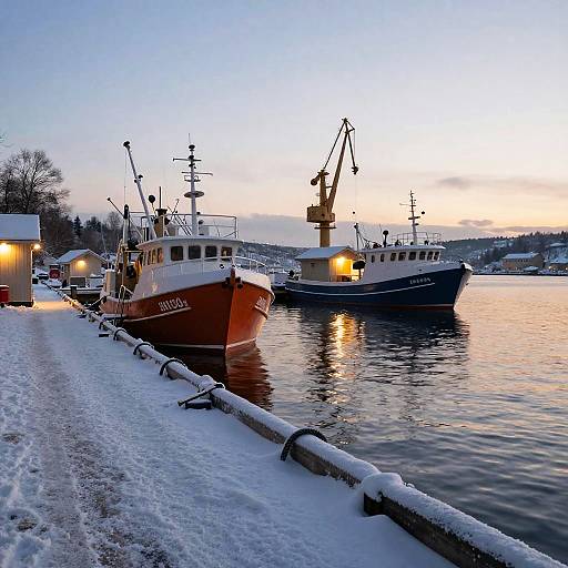 Winter Morning at Strelka Harbor