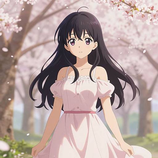 Elegant Hime Haircut Anime Girl