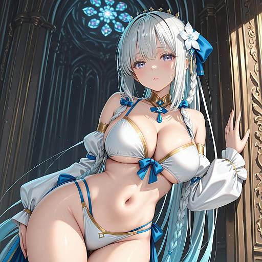 Illustration of Morgan le fay (water princess) (fate), fate/grand order in the style of Reinama