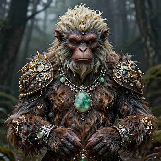 Ivory and Jade Sasquatch Amulett