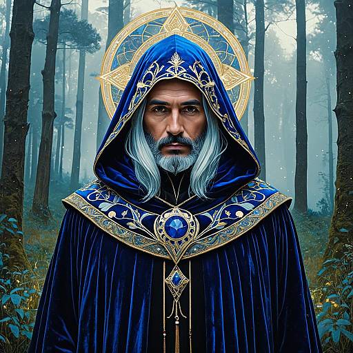 Celestial Guardian in Sapphire Blue Velvet