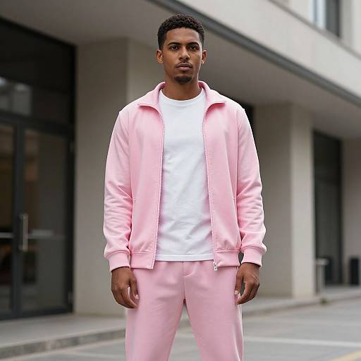 Man in Pink Tracksuit Outdoors