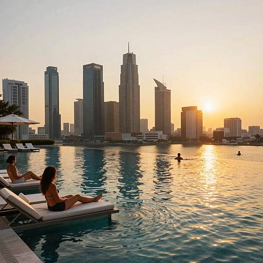 Luxurious Modern Infinity Pool at Sunset