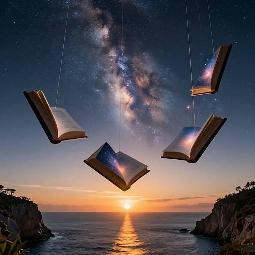 Floating Books Over Cosmic Ocean