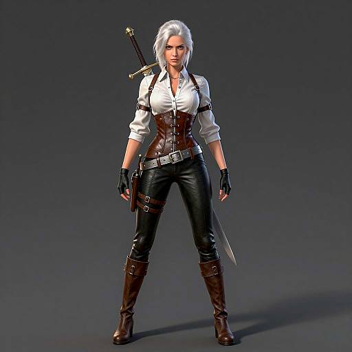 Fierce Female Warrior in Digital Art