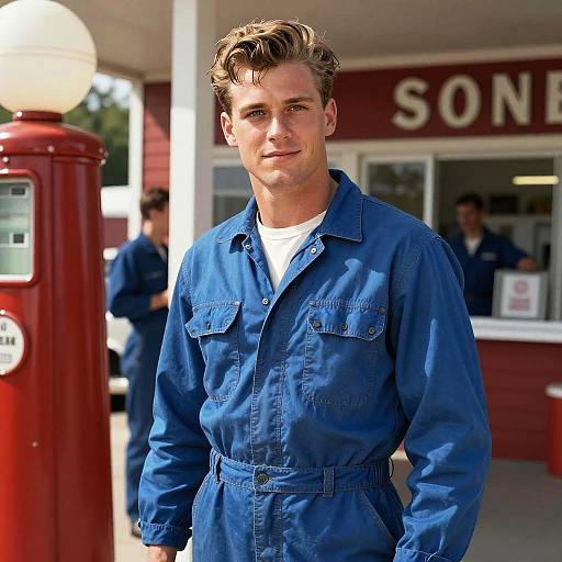 Heroic Young Male Mechanic Portrait
