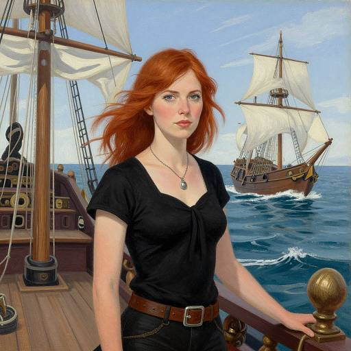 Red-Haired Woman on Pirate Ship