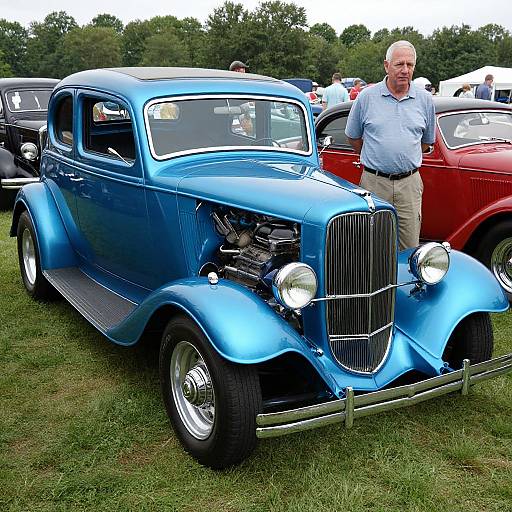 Shiny Blue 1936 Ford Model 68 Coupe