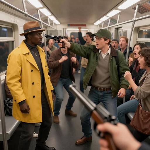 Intense Chaos in a Subway Scene