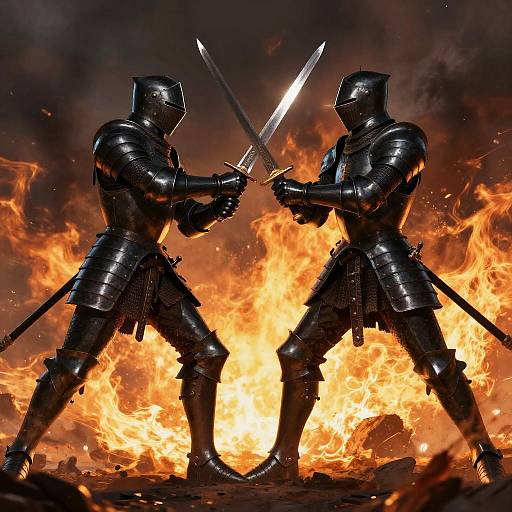 Fierce Black Knight Duel Artwork