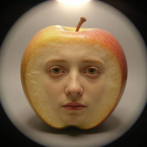 Surreal Apple with Human Face