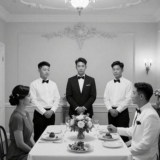 Elegant Dining Room with Formal Attire