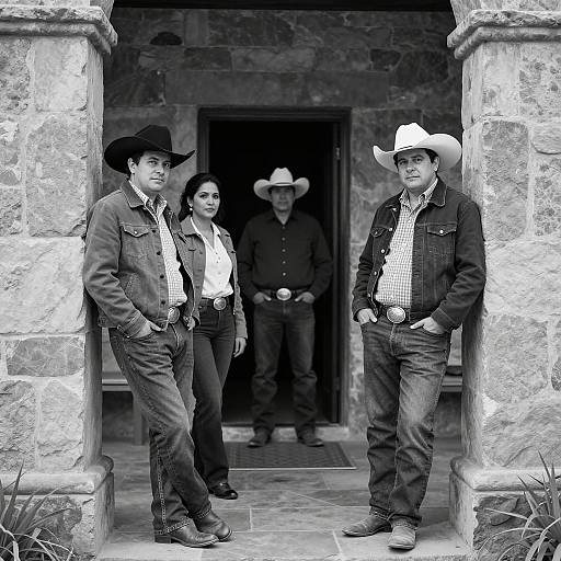 Classic Black and White Cowboy Portrait