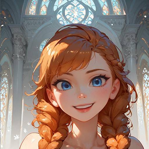 Anna at Castle — Twin Braid Portrait