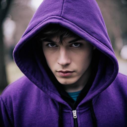 Mysterious Boy in Purple Attire
