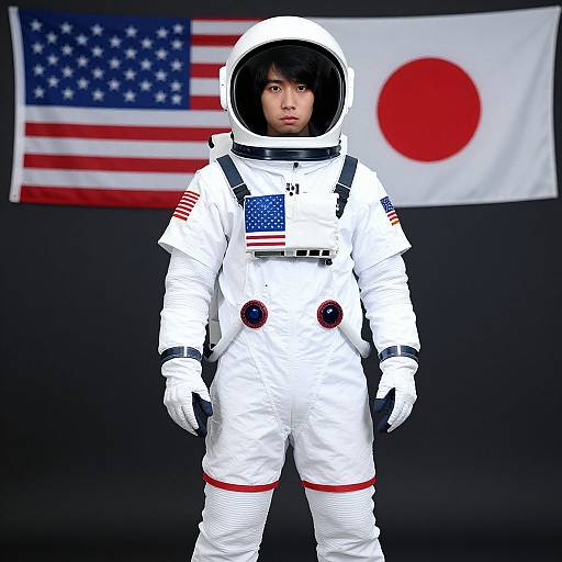 Realistic Astronaut in Fancy Spacesuit