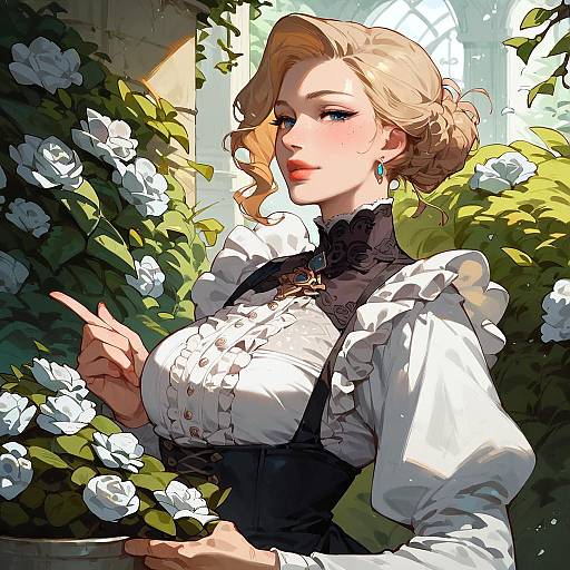 Victorian Garden with Violets