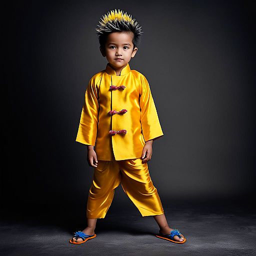 Young Boy in Elegant Tang Suit Portrait