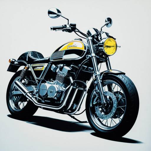 Futuristic Motorcycle in Warhol Style
