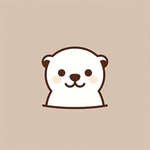 Minimalist Cute Otter Face Logo